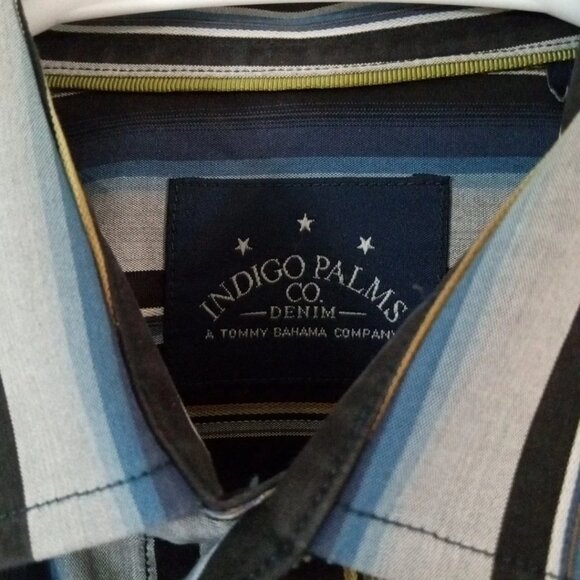 Indigo Palms Tommy Bahama Shirt Men's Size Medium Button Up Striped Long Sleeve - Picture 3 of 6